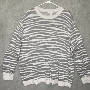 Ava & Viv womens 4X gray zebra sweater stretch soft animal print stretch